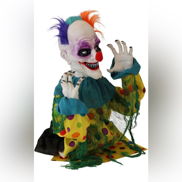 Talking Clown Groundbreaker Skeleton Clown Prop; Touch Activated Animatronic 19” - Picture 2 of 6